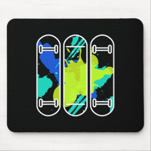 Skateboard Skate Skateboarding 90s Aesthetic Paint Mouse Mat