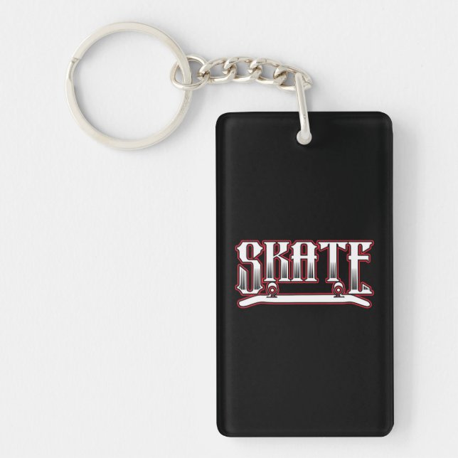 Skateboard Skate Skateboarding Rad Skater Key Ring (Front)