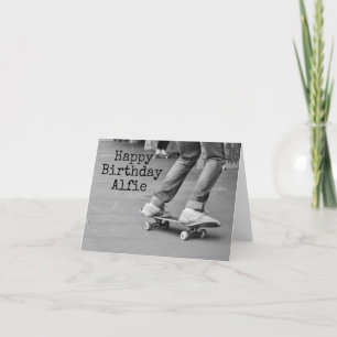 skateboard, skate teen your name or pic thank you card