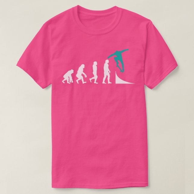 Skateboard Skateboarder Evolution T-Shirt (Design Front)
