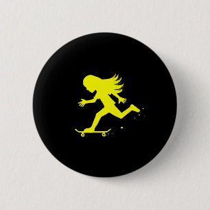 Skateboard Skateboarder Teen Tween Girl Skater Oll 6 Cm Round Badge