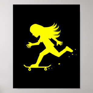 Skateboard Skateboarder Teen Tween Girl Skater Oll Poster