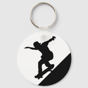 Skateboard Skateboarding Fun Silhouette Key Ring