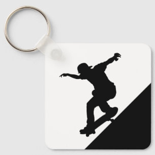 Skateboard Skateboarding Fun Silhouette Key Ring