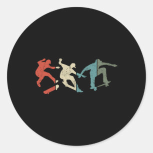 Skateboard Skateboarding Heartbeat Gift For Skateb Classic Round Sticker