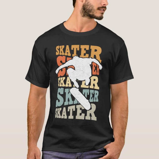 Skateboard skateboarding skater vintage boarder sk T-Shirt (Front)