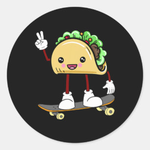 Skateboard Skater Gift  Classic Round Sticker