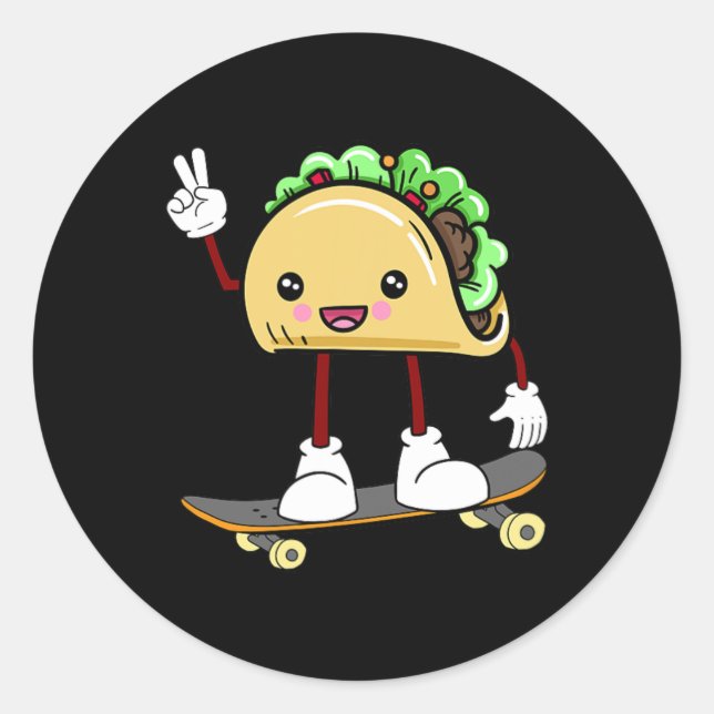 Skateboard Skater Gift  Classic Round Sticker (Front)