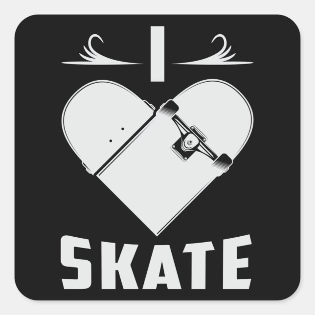 Skateboard Skater Kickflip Skating Skate Gift Idea Square Sticker (Front)