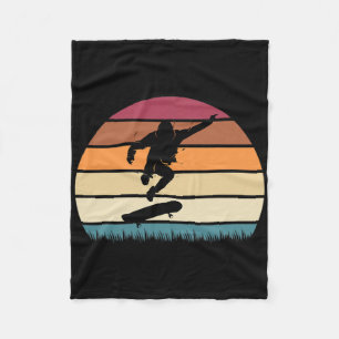 Skateboard Skater Retro Skateboarding Boys Teens M Fleece Blanket
