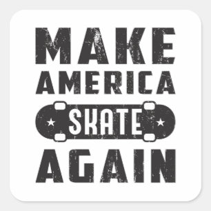 Skateboard Skater Skateboarder Halfpipe Gift Idea Square Sticker
