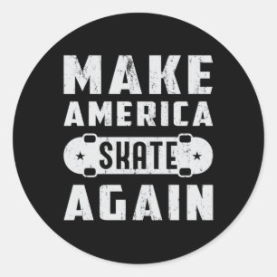 Skateboard Skater Skateboarder Skateboarding Gift Classic Round Sticker