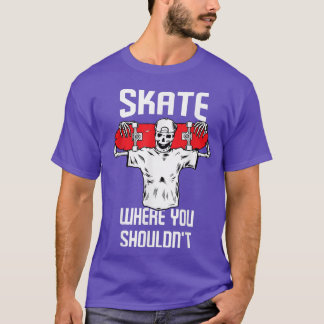 Skateboard Skater Skateboarding Men Women Skeleton T-Shirt