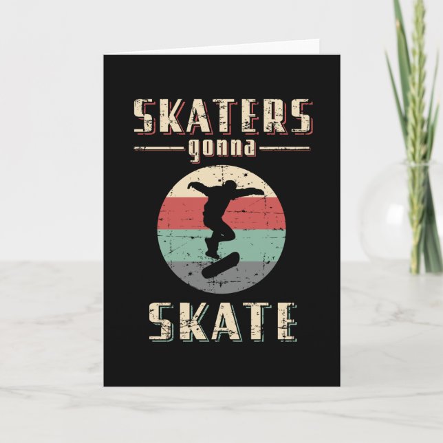 Skateboard Skater Skating Retro Skateboarding Gift Card (Front)