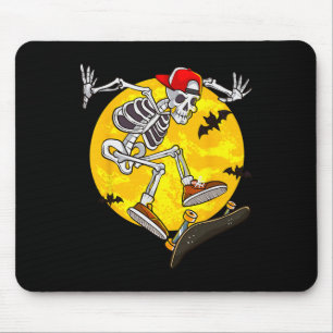 Skateboard Skeleton Funny Halloween Costume Skate Mouse Mat