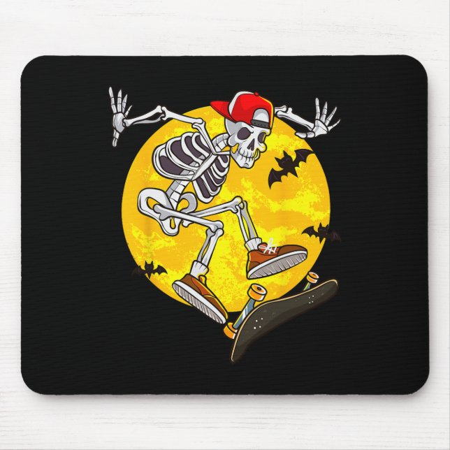 Skateboard Skeleton Funny Halloween Costume Skate  Mouse Mat (Front)