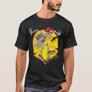 Skateboard Skeleton Funny Halloween Costume Skate T-Shirt