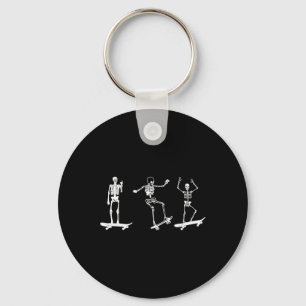Skateboard Skeleton Skate Fan Skateboarding Skater Key Ring