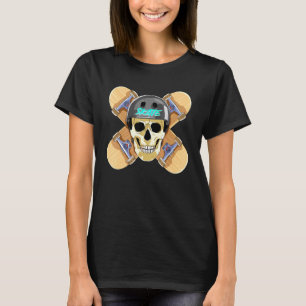 Skateboard Skull And Crossbones Skateboarding Kids T-Shirt