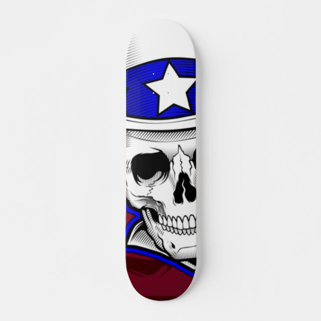Skateboard - Skull Tattoo Wearing Hat (Front)