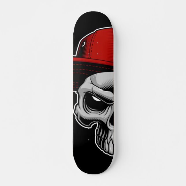 Skateboard - Skull Wearing Cap (Front)