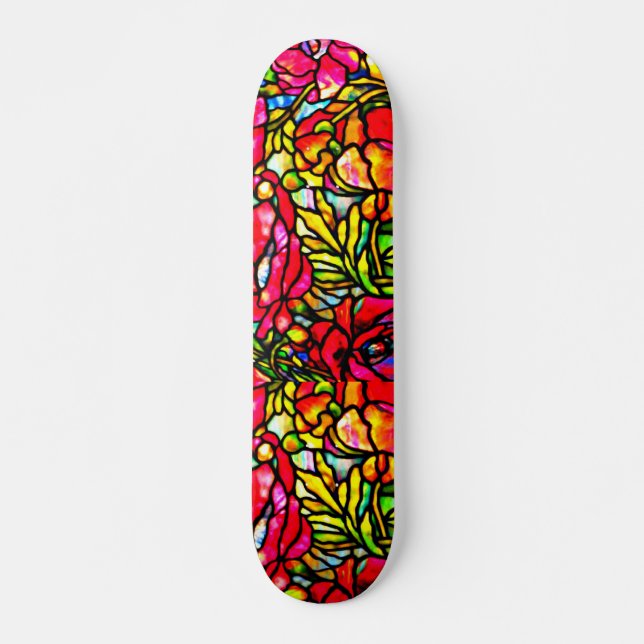 Skateboard-Stained Glass-Louis Tiffany 3 Skateboard (Front)