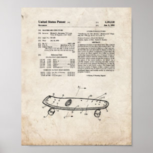 Skateboard Structure Patent - Old Look Poster
