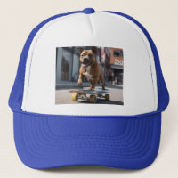 Skateboard Stunt: A Staffy on the Move