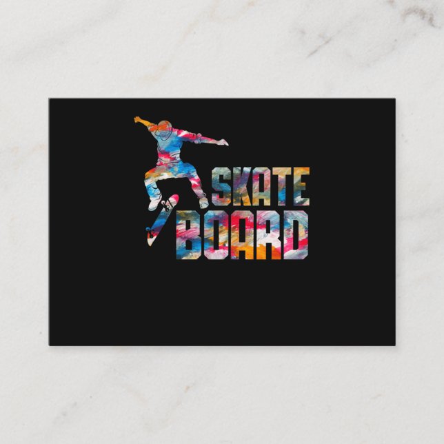 Skateboard Stunt Jump Boys Skateboarding Business Card (Front)