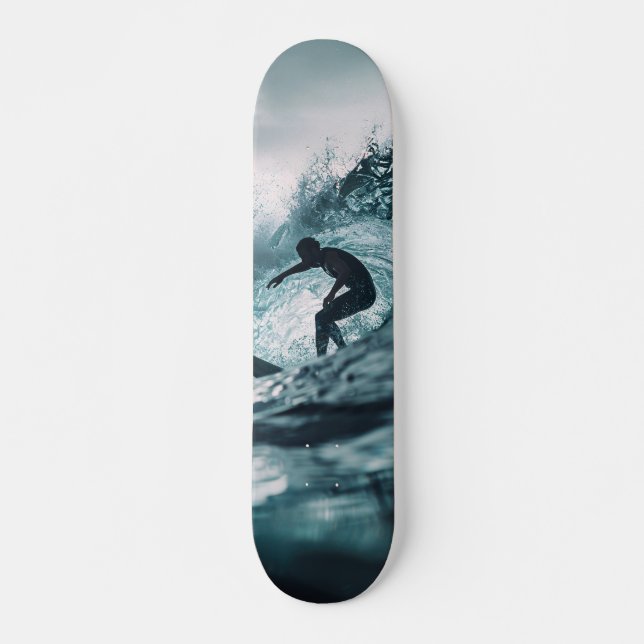 Skateboard Surfer Riding the Sea   (Front)