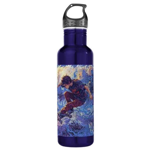 Skateboard Surfing - Skateboarder Design 710 Ml Water Bottle (Front)
