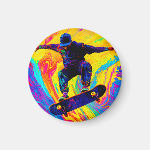Skateboard Through Colours Magnet