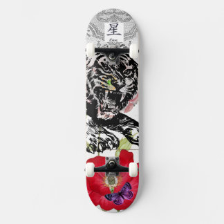 SKATEBOARD TIGER POPPY AND BUTTERFLY