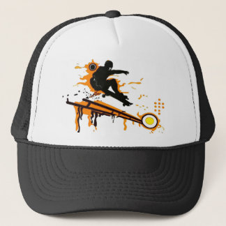 skateboard trucker hat