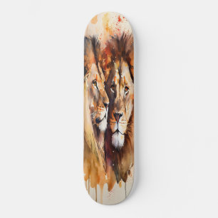 Skateboard two lions