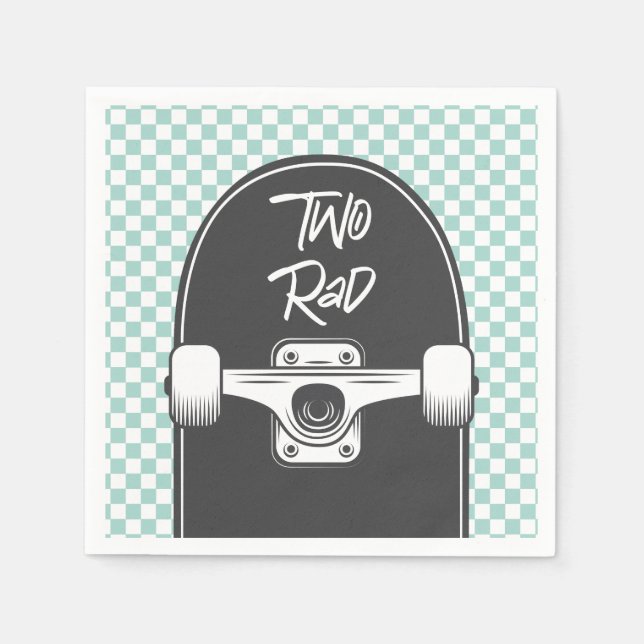 Skateboard two rad 2nd Birthday Napkin (Front)