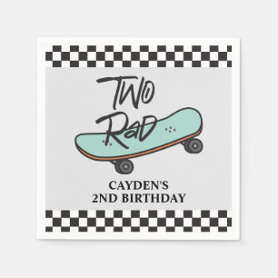 Skateboard Two Rad 2nd Birthday Napkin