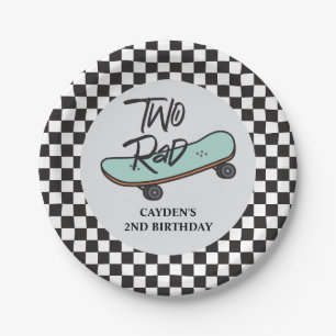 Skateboard Two Rad 2nd Birthday Paper Plates