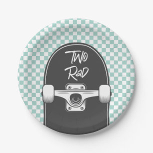 Skateboard two rad 2nd Birthday Paper Plates