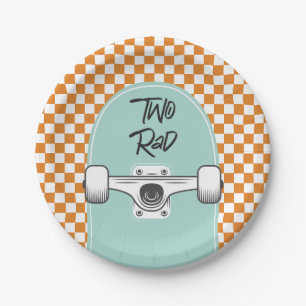 Skateboard Two Rad 2nd Birthday Paper Plates
