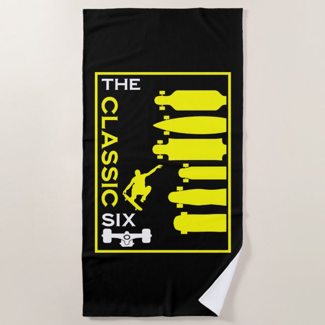 Skateboard Types Beach Towel (Front)