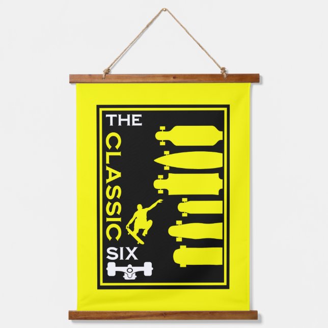 Skateboard Types Hanging Tapestry (Front)