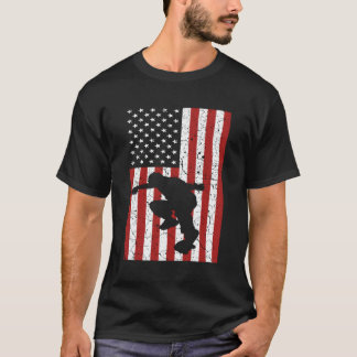 Skateboard Us Flag Skater Gifts Skate Boarding For T-Shirt