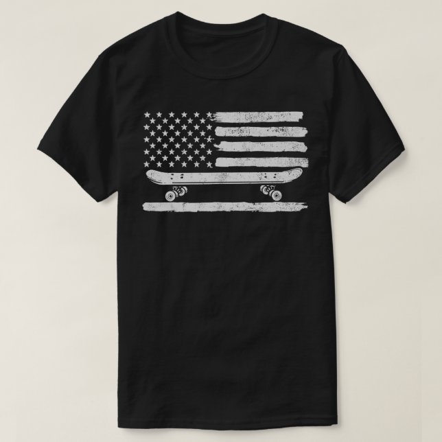 Skateboard USA American Skater  T-Shirt (Design Front)