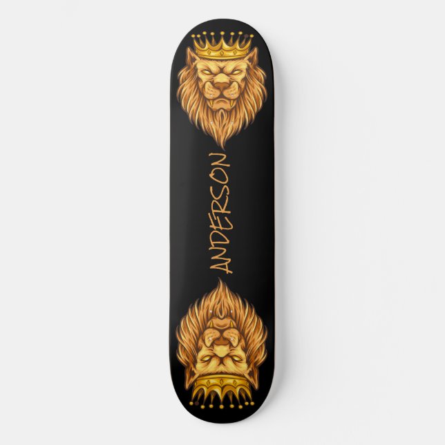 skateboard Vintage Elegant Lion King Crown (Front)