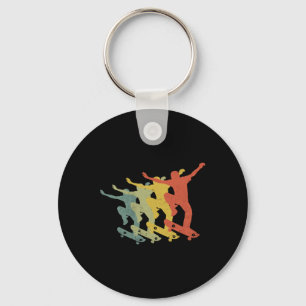 Skateboard Vintage Skate Retro Love Skateboarding Key Ring