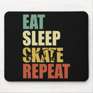 Skateboard Vintage Skater Skateboarding Eat Sleep Mouse Mat