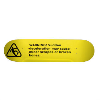 Skateboard warning label with pictogram