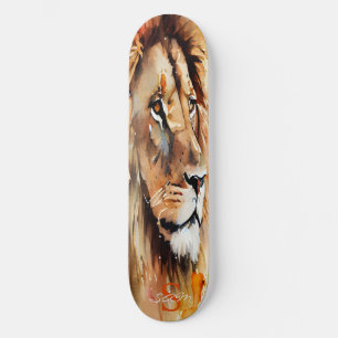skateboard Watercolor Golden Lion King