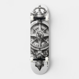 Skateboard with a compass